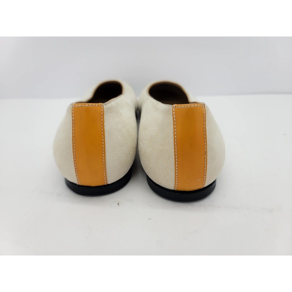 Gucci Women's Size 7 Beige Suede Ballet Flats Slip-On Round Toe Logo - Picture 6 of 9